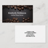 Carte De Visite Fèves de café | Café (Devant / Derrière)