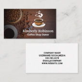 Carte De Visite Fèves de café | Coupe Fraîche à la vapeur (Devant / Derrière)