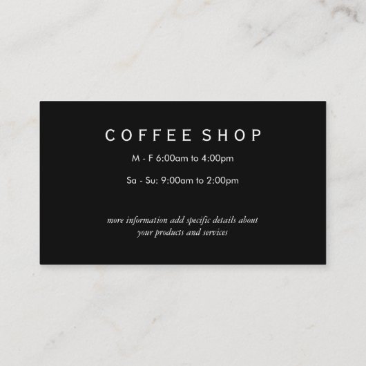 Carte De Visite Fèves de café et accessoires (Dos)