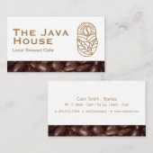 Carte De Visite Fèves de café | Graphique Agriculture des producte (Devant / Derrière)