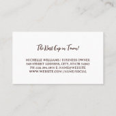 Carte De Visite Fèves de café grillées en sacs (Dos)