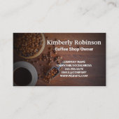 Carte De Visite Fèves de café sur les tables en bois (Devant)