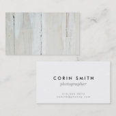 Carte De Visite Fibre de bois blanche en bois blanchie de grange (Devant / Derrière)