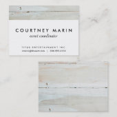 Carte De Visite fibre de bois blanche en bois blanchie de grange (Devant / Derrière)