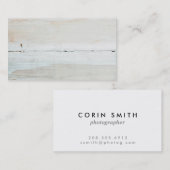 Carte De Visite Fibre de bois blanche en bois blanchie de grange (Devant / Derrière)