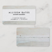 Carte De Visite fibre de bois blanche en bois blanchie de grange (Devant / Derrière)