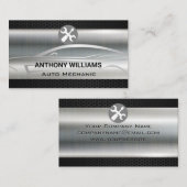 Carte De Visite Fibre de carbone métallique | Illustration de voit (Devant / Derrière)