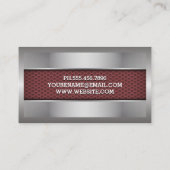 Carte De Visite Fibre de carbone noir | Cadre de bordure métalliqu (Dos)