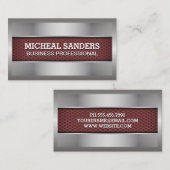 Carte De Visite Fibre de carbone noir | Cadre de bordure métalliqu (Devant / Derrière)