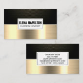 Carte De Visite Fibre de carbone noire | Or métallique (Devant / Derrière)