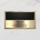 Carte De Visite Fibre de carbone | Or métallique | Encadrez-le (Dos)