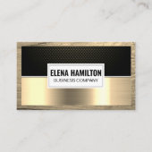 Carte De Visite Fibre de carbone | Or métallique | Encadrez-le (Devant)