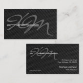 Carte De Visite Fibre étroitement tissée de carbone de noir (Devant / Derrière)