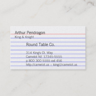 Carte De Visite Fiche