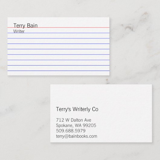 Carte De Visite Fiche (Devant / Derrière)