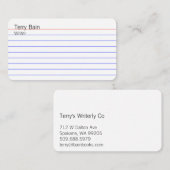 Carte De Visite Fiche (Devant / Derrière)