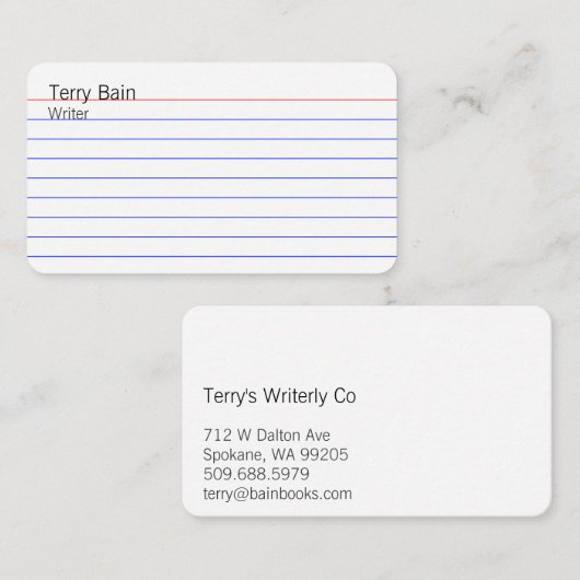 Carte De Visite Fiche (Devant / Derrière)