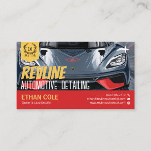 Carte De Visite Fiche de Détails de Voiture de Sport Rouge Jaune I