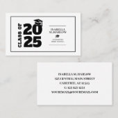 Carte De Visite Fiche de nom du diplômé de la marguerite noire (Devant / Derrière)