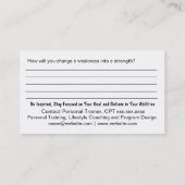 Carte De Visite Fiche d'entraînement de force (Dos)