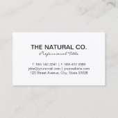 Carte De Visite Fiche d'information sur la texture naturelle de l' (Dos)