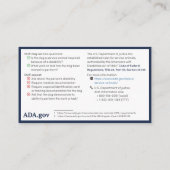 Carte De Visite Fiche d'information sur le chien de service : Fait (Dos)