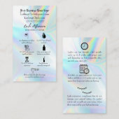 Carte De Visite Fiche d'instruction Lash Aftercare (Devant / Derrière)