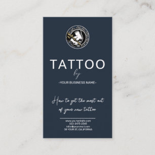 Carte De Visite Fiche d'instructions de tatouage avec logo