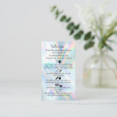 Carte De Visite Fiche d'instructions pour les soins postérieurs au (Debout devant)