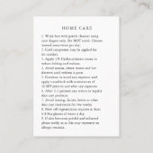 Carte De Visite Fiche d'instructions pour les soins postérieurs au (Dos)