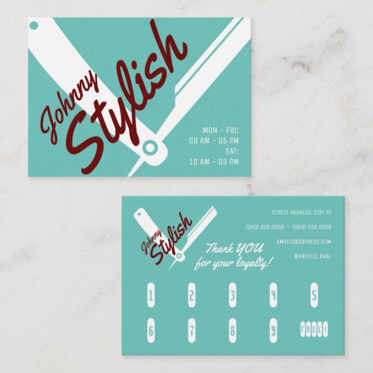 Carte De Visite Fidélité professionnelle classique incluse (Devant / Derrière)