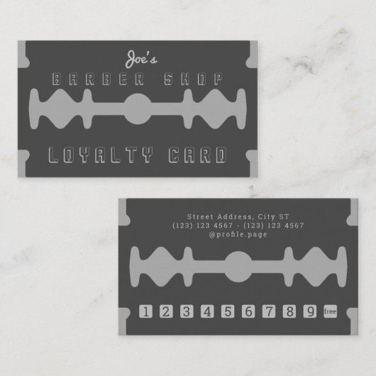 Carte De Visite Fidélité razor tan sombre (Devant / Derrière)