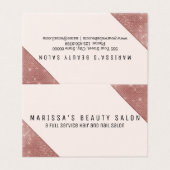 Carte De Visite Fidélité rose de paillettes de parties (Extérieur déplié)