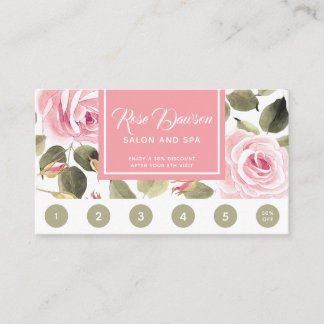Carte De Visite Fidélité rose de roses d'aquarelle