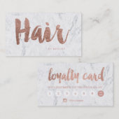 Carte De Visite Fidélité rose moderne de marbre de typographie (Devant / Derrière)