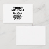 Carte De Visite Fiducie Je suis une infirmière adjointe certifiée (Devant / Derrière)