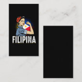 Carte De Visite Fier drapeau philippin femme Philippines (Devant / Derrière)