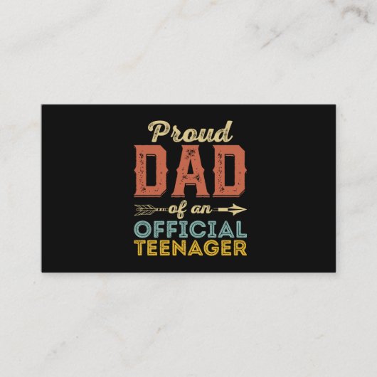 Carte De Visite Fier papa de l'adolescent officiel 13e anniversair (Devant)