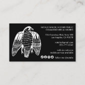 Carte De Visite FIERCE FALCON Logo moderne unique Notaire public (Dos)