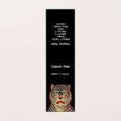 Carte De Visite Fierce Tiger Tête Noir rayures Rouge Outline Noir (Extérieur déplié)