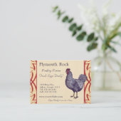 Carte De Visite Fière Plymouth Rock Rooster ferme de volaille (Debout devant)
