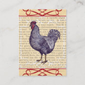 Carte De Visite Fière Plymouth Rock Rooster ferme de volaille (Dos)