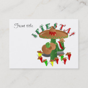 Carte De Visite Fiesta Cactus avec guitare et poivrons dansants