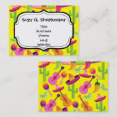 Carte De Visite Fiesta Party Sombrero Limes Guitare Maraca Saguaro (Devant / Derrière)
