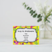 Carte De Visite Fiesta Party Sombrero Limes Guitare Maraca Saguaro (Debout devant)