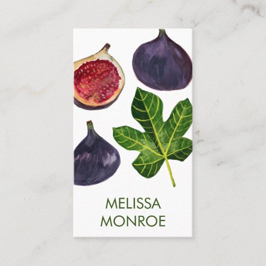 Carte De Visite Figes Fruits d'automne illustrés (Devant)