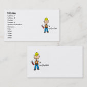 Carte De Visite Figure de bâton de construction (Devant / Derrière)