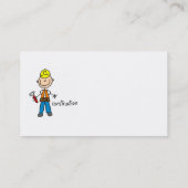 Carte De Visite Figure de bâton de construction (Dos)
