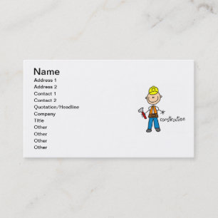 Carte De Visite Figure de bâton de construction