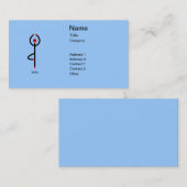 Carte De Visite Figure de bâton de pose de yoga d'arbre avec texte (Devant / Derrière)